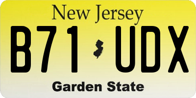 NJ license plate B71UDX