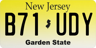 NJ license plate B71UDY