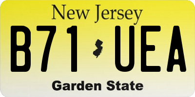 NJ license plate B71UEA