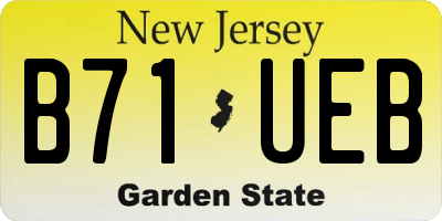 NJ license plate B71UEB