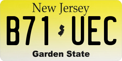 NJ license plate B71UEC