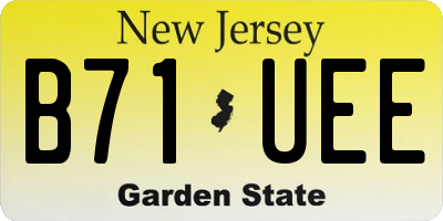 NJ license plate B71UEE