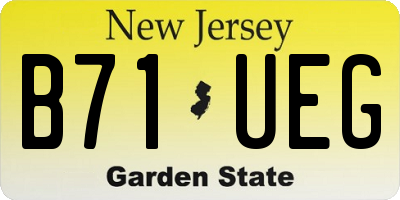 NJ license plate B71UEG