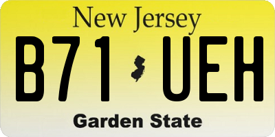 NJ license plate B71UEH