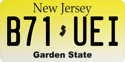 NJ license plate B71UEI