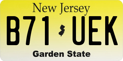 NJ license plate B71UEK