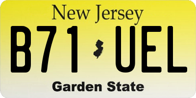NJ license plate B71UEL