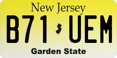 NJ license plate B71UEM