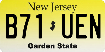 NJ license plate B71UEN