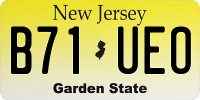 NJ license plate B71UEO