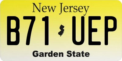 NJ license plate B71UEP