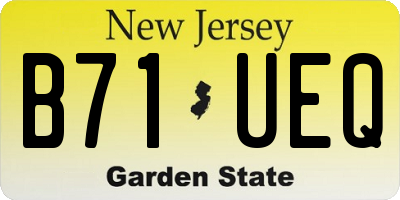 NJ license plate B71UEQ