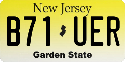 NJ license plate B71UER