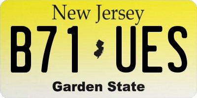NJ license plate B71UES