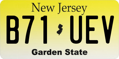 NJ license plate B71UEV