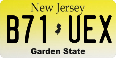 NJ license plate B71UEX