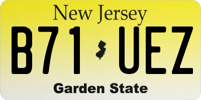 NJ license plate B71UEZ