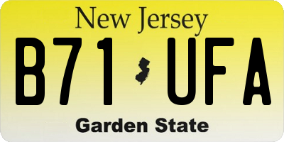 NJ license plate B71UFA