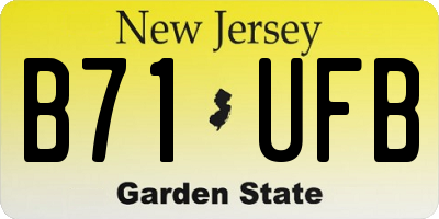 NJ license plate B71UFB