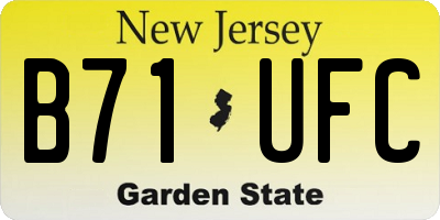 NJ license plate B71UFC
