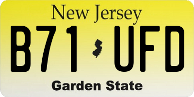 NJ license plate B71UFD