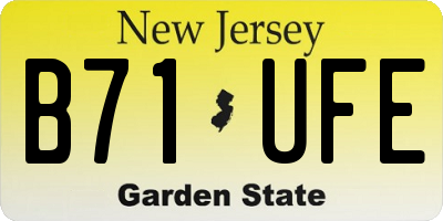 NJ license plate B71UFE