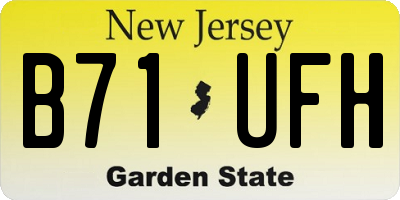 NJ license plate B71UFH