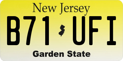 NJ license plate B71UFI