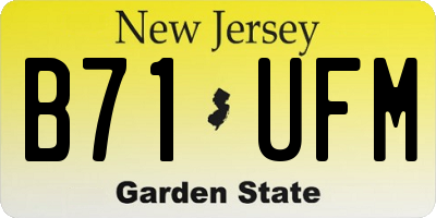 NJ license plate B71UFM