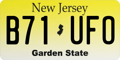 NJ license plate B71UFO