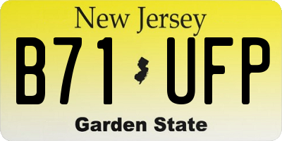 NJ license plate B71UFP
