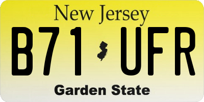 NJ license plate B71UFR
