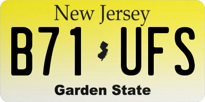 NJ license plate B71UFS