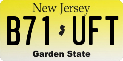 NJ license plate B71UFT