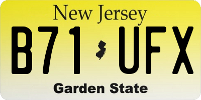 NJ license plate B71UFX