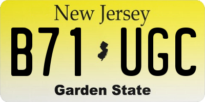 NJ license plate B71UGC
