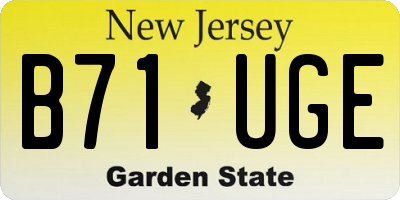 NJ license plate B71UGE