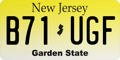 NJ license plate B71UGF