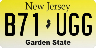 NJ license plate B71UGG
