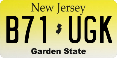 NJ license plate B71UGK
