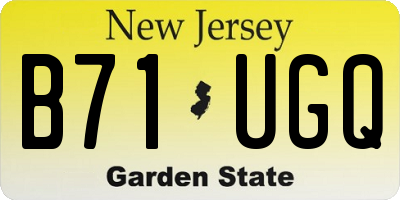 NJ license plate B71UGQ