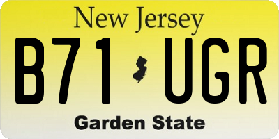 NJ license plate B71UGR