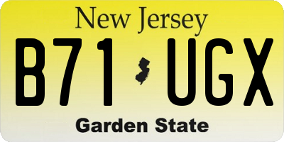 NJ license plate B71UGX