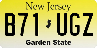 NJ license plate B71UGZ