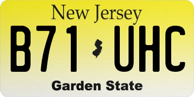 NJ license plate B71UHC