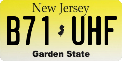 NJ license plate B71UHF