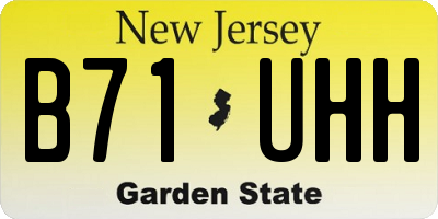 NJ license plate B71UHH