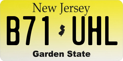NJ license plate B71UHL