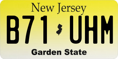 NJ license plate B71UHM