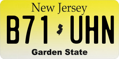 NJ license plate B71UHN